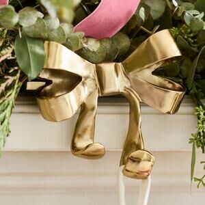 LoveShackFancy x Pottery Barn Bow Stocking Holders in Gold Holiday Christmas